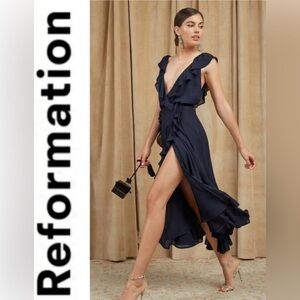 Reformation Navy Blue Paradise Dress- NWT size M $328